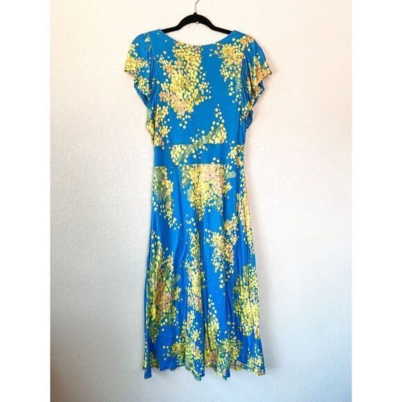 Boden Acacia Floral Flutter Sleeve Midi Dress Size 10 Long - Picture 4 of 4